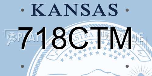 718CTM Kansas License Plate