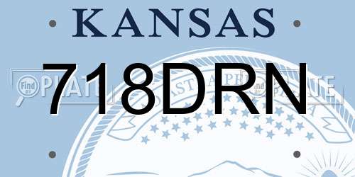718DRN Kansas License Plate