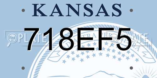 718EF5 Kansas License Plate