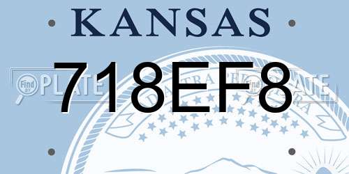 718EF8 Kansas License Plate