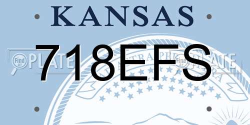 718EFS Kansas License Plate