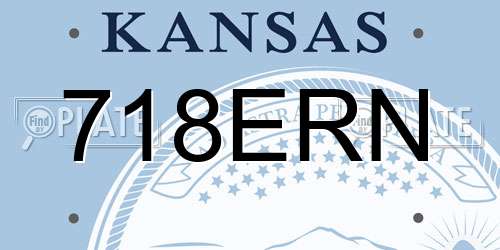 718ERN Kansas License Plate