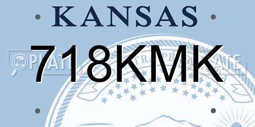 718KMK Kansas License Plate