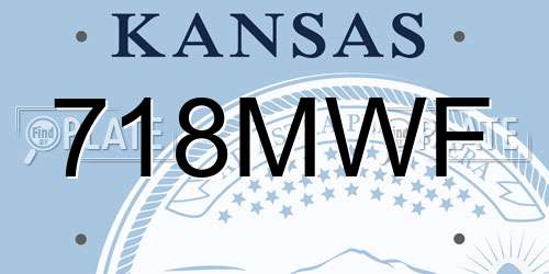 718MWF Kansas License Plate