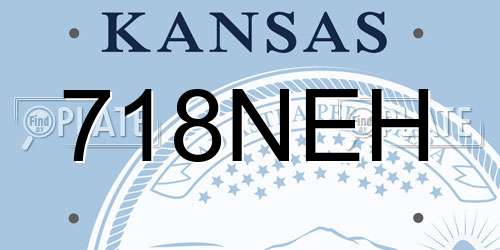 718NEH Kansas License Plate
