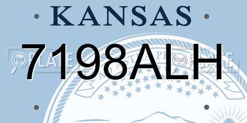 7198ALH Kansas License Plate