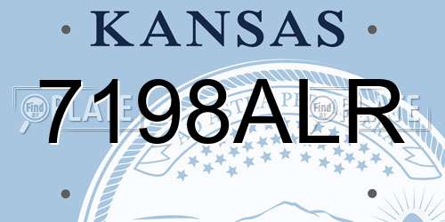 7198ALR Kansas License Plate