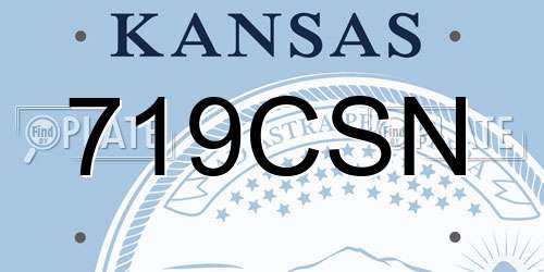 719CSN Kansas License Plate