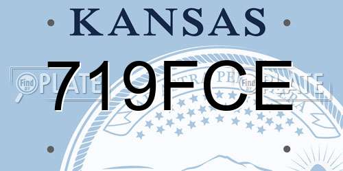 719FCE Kansas License Plate