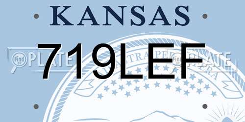 719LEF Kansas License Plate