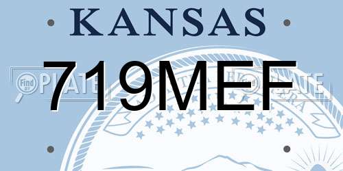 719MEF Kansas License Plate