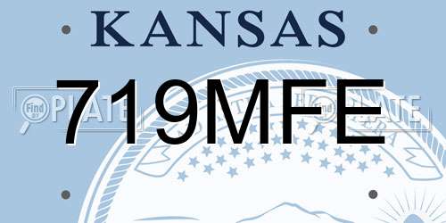 719MFE Kansas License Plate