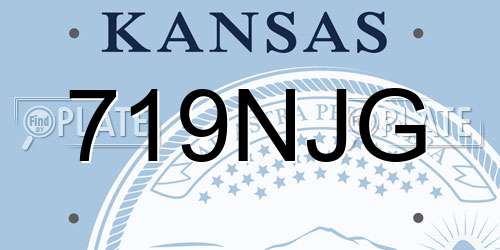 719NJG Kansas License Plate