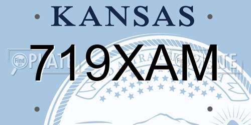 719XAM Kansas License Plate