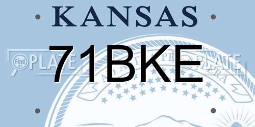 71BKE Kansas License Plate