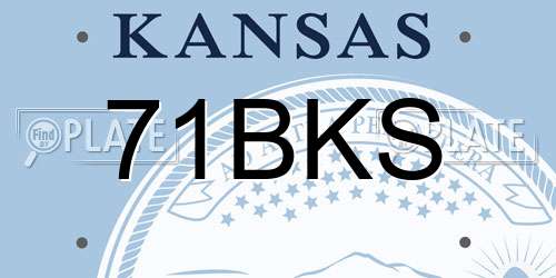 71BKS Kansas License Plate