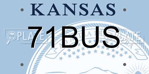71BUS Kansas License Plate