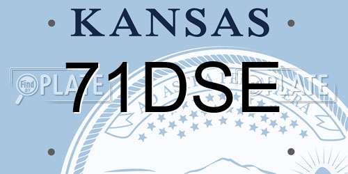 71DSE Kansas License Plate