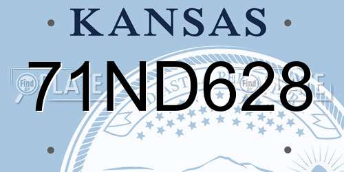 71ND628 Kansas License Plate