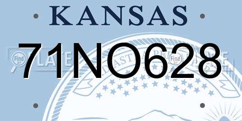 71NO628 Kansas License Plate
