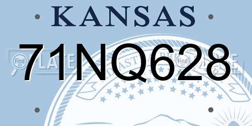71NQ628 Kansas License Plate