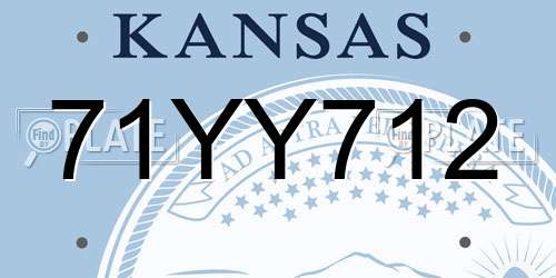 71YY712 Kansas License Plate