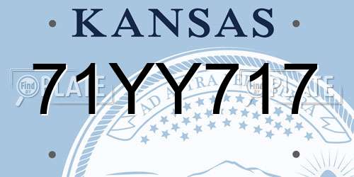 71YY717 Kansas License Plate