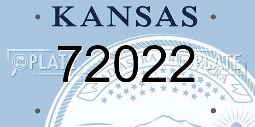 72022 Kansas License Plate