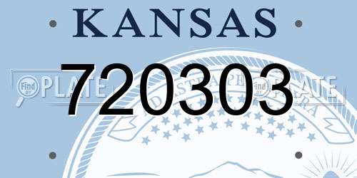 720303 Kansas License Plate