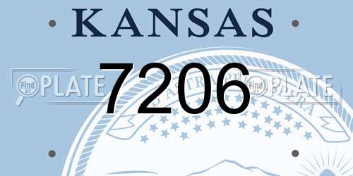 7206 Kansas License Plate