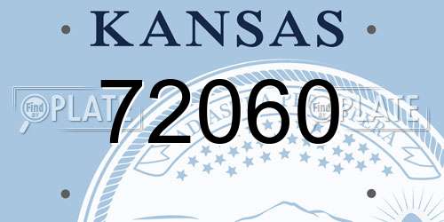 72060 Kansas License Plate