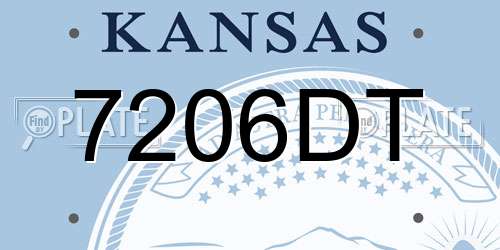 7206DT Kansas License Plate