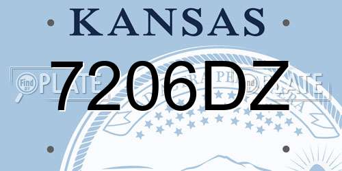 7206DZ Kansas License Plate