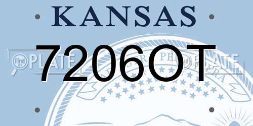 7206OT Kansas License Plate