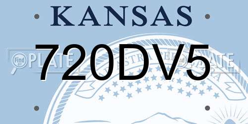 720DV5 Kansas License Plate