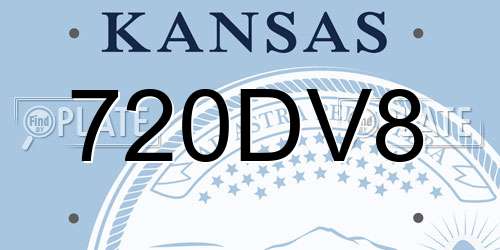 720DV8 Kansas License Plate