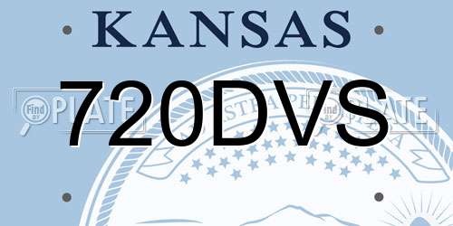 720DVS Kansas License Plate