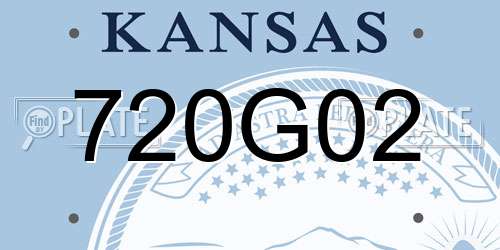 720G02 Kansas License Plate
