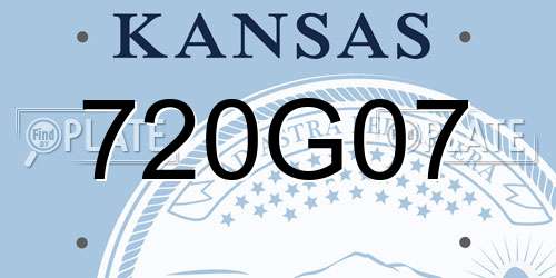 720G07 Kansas License Plate