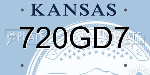 720GD7 Kansas License Plate