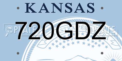 720GDZ Kansas License Plate