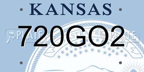 720GO2 Kansas License Plate