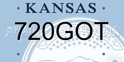 720GOT Kansas License Plate