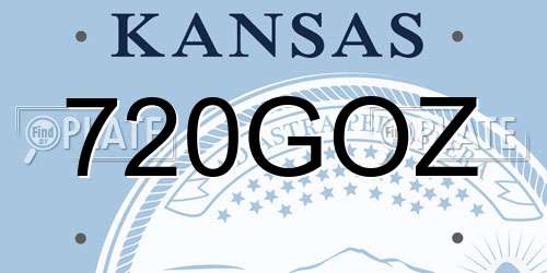 720GOZ Kansas License Plate