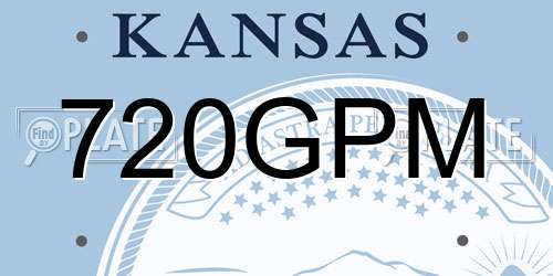720GPM Kansas License Plate