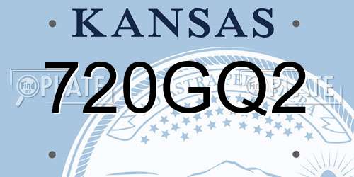 720GQ2 Kansas License Plate