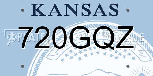 720GQZ Kansas License Plate