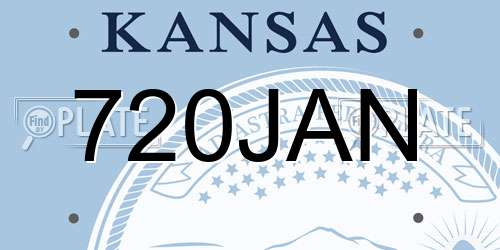 720JAN Kansas License Plate