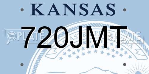 720JMT Kansas License Plate