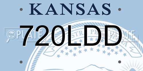 720LDD Kansas License Plate
